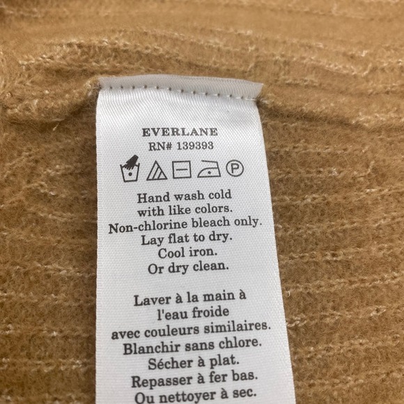 Everlane Cozy Stretch Wool Blend Crop Tank Top Camel Square Neck Sleeveless S - Picture 8 of 8